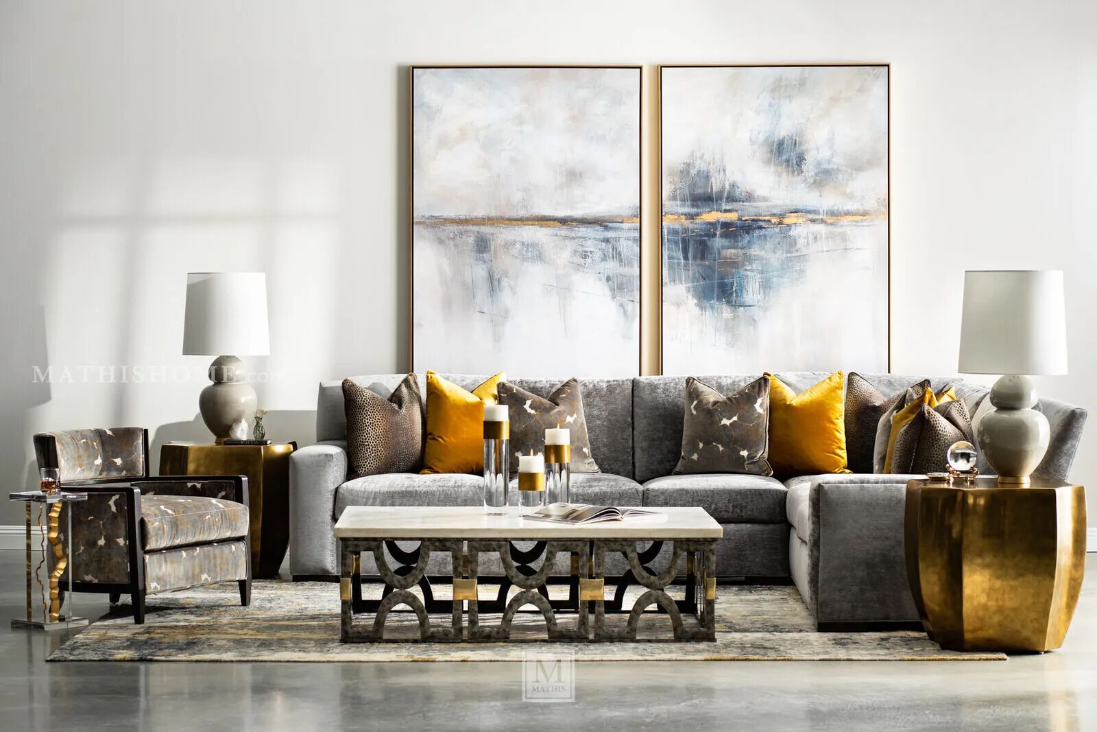 Century Cornerstone Sectional in Modern Living Room